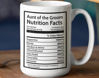 Tante des Bräutigams Geschenk HochzeitNuance Facts, Tante Hochzeitsgeschenk Hochzeit Kaffeebecher, Tante Geschenk vom Neffen Hochzeit Gunst, Custom Tante Becher