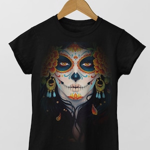 Sugar Skull Catrina Calavera Mexican Shirt Dia De Los Muertos, Day Of The Dead Female Sugar Skull Girl Shirt, All Saints Day