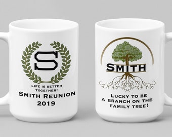 Family reunion cups customizable mug, Custom family tree gift large coffee mug for family vacation, Family cruise gifts family history