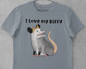 I love my kitty funny possum shirt, Animal lover gift opossum shirt, Cute animal shirt possum gift, White elephant gifts marsupial gift