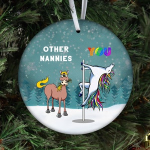 Gifts for Nanny Unicorn Ornament, Babysitter Ornament Nanny Gift for Childcare Provider, Nanny Ornament Secret Santa, Nanny Christmas Gift