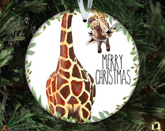 Giraffe ornament giraffe home decor Christmas ornament, Giraffe favors custom xmas ornament, Xmas tree ornaments gifts under 20