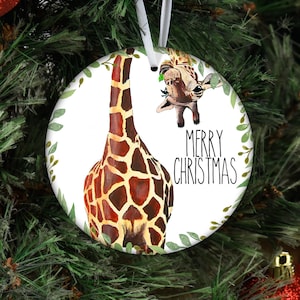 Giraffe ornament giraffe home decor Christmas ornament, Giraffe favors custom xmas ornament, Xmas tree ornaments gifts under 20