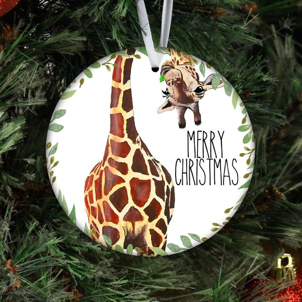 Giraffe ornament giraffe home decor Christmas ornament, Giraffe favors custom xmas ornament, Xmas tree ornaments gifts under 20