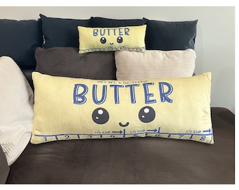 Butter Pillow Body Pillow Foodie Gift, Kawaii Pillow Food Plush Long Pillow for Bed, Funny Homeowner Cooking Gift For Baker Farmhouse Decor