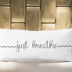 Minimalist custom body pillow case long lumbar pillow, Body pillow cover 20x54 new home gift pregnancy pillow personalized pillow, Breathe