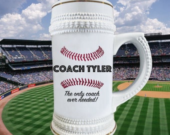 Baseball Coach Geschenk Tankard Bierkrug Sport Geschenke, Baseball Mom Custom Bierkrug Mentor Geschenk, Baseball Deko Bierliebhaber Geschenk Baseball Papa