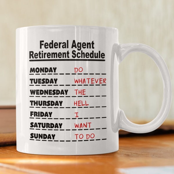 Federal Agent Retirement Gifts for Men, Special Agent Farewell Gift for Coworker, Partner Retirement Gift Idea Retirement Schedule