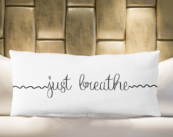 Minimalist custom body pillow case long lumbar pillow, Body pillow cover 20x54 new home gift pregnancy pillow personalized pillow, Breathe