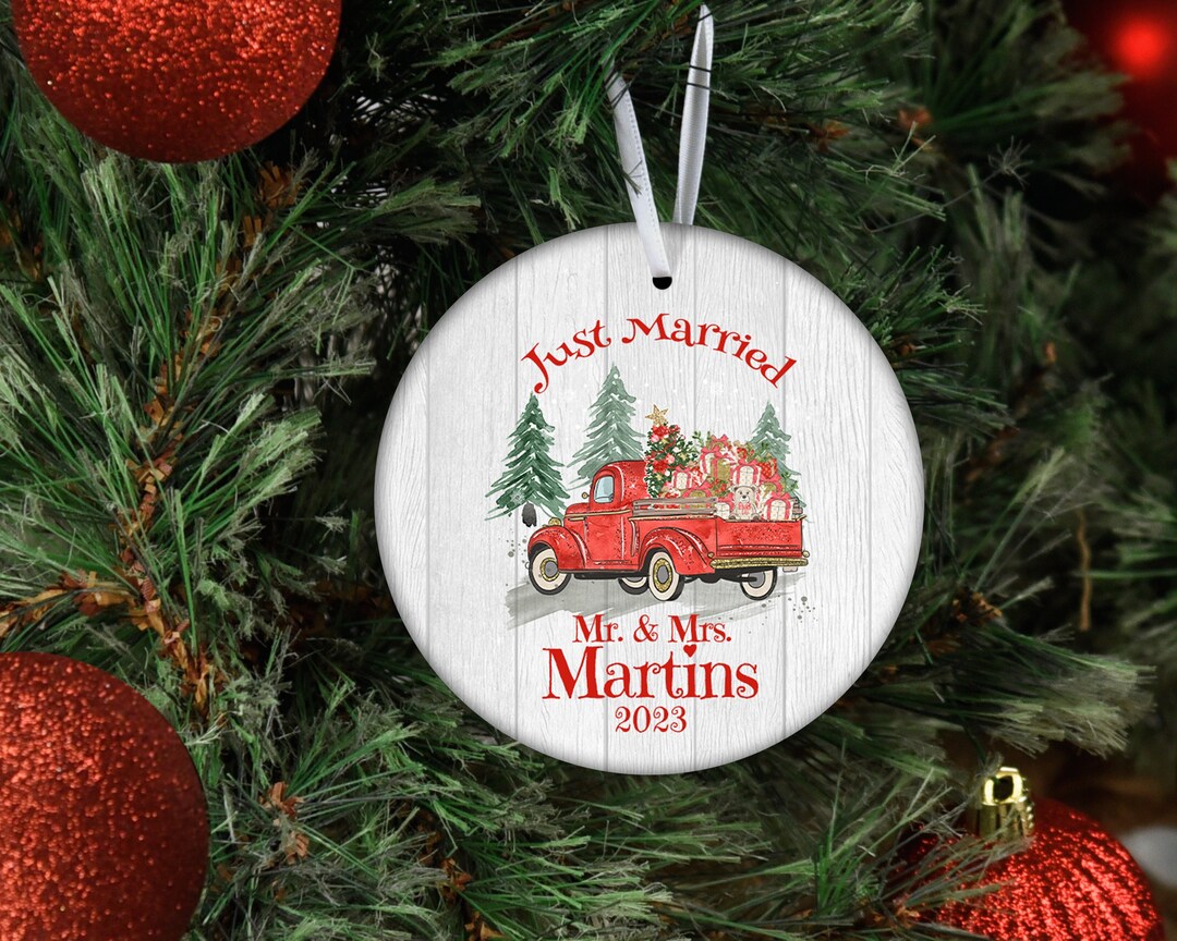 Just Married Custom Family Tree Ornament Personalized Gift, First ...