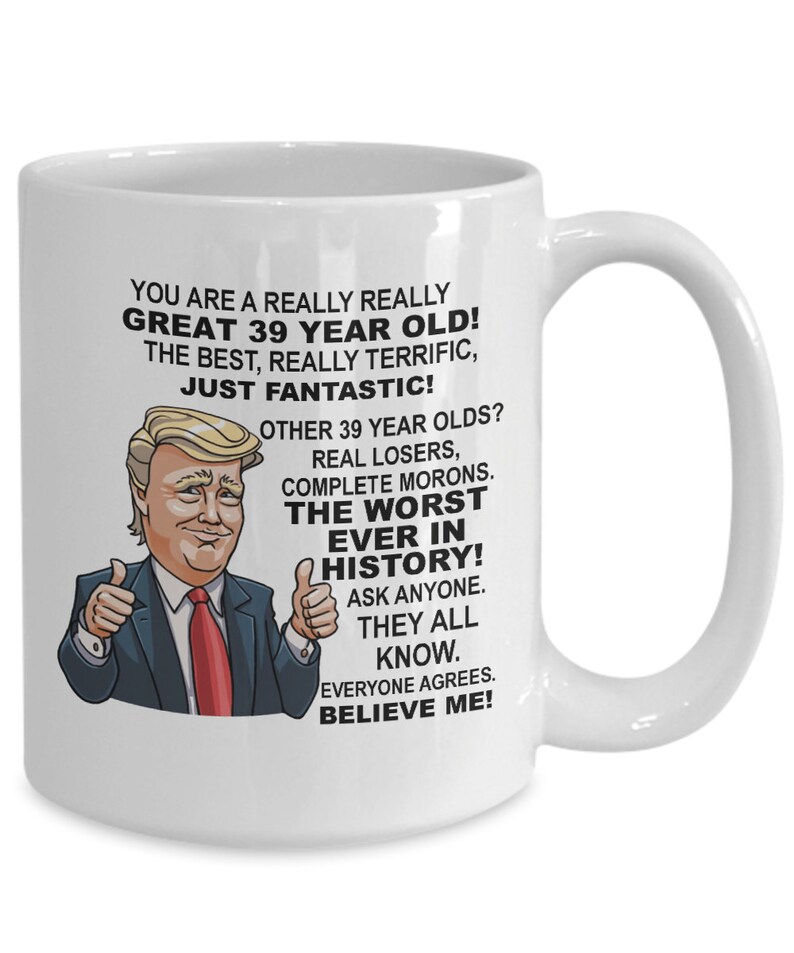 39th Birthday Gift Donald Trump Birthday Mug, President Trump Thumbs up