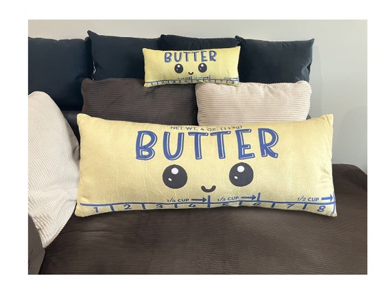 Butter Pillow Body Pillow Foodie Gift, Kawaii Pillow Food Plush Long Pillow for Bed, Funny Homeowner Cooking Gift For Baker Farmhouse Decor