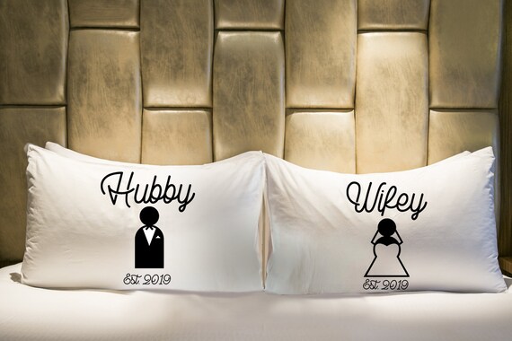 Hubby and Wifey Mr and Mrs Couple Pillow Cases to My Husband Pillow Covers Gift for Groom 3rd Anniversary Gift Custom Pillow Couples Gift Etsy Canada