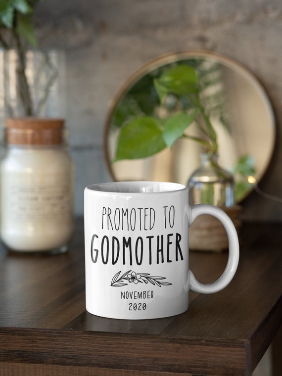 Godmother est 2017 coffee mug Godmother gift Pregnancy announcement reveal 