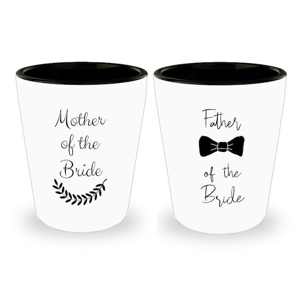 Parents of the bride wedding shot glasses wedding favors, Custom shot glass matron of honor gift or father of the bride custom wedding gift