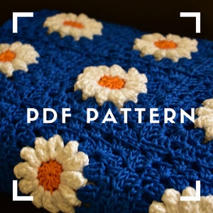 Kinderbett gehäkelte Babydecke | Gänseblümchen Oma Quadrat | Häkelanleitung | pdf