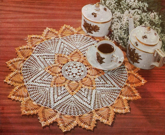 Vintage Crochet Doily Thread PATTERN Pineapple Popcorn 