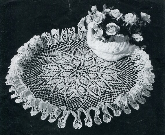 Pineapple ruffle doilies.,American thread PDF Vintage crochet pattern ...