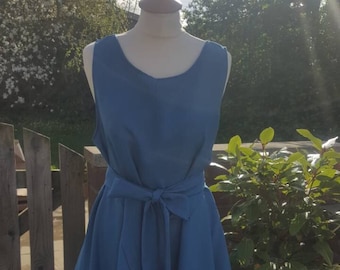 Handmade ruched Alice dress in teal