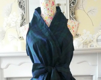 Hand made Blackwatch tartan wrap and ruched style dress