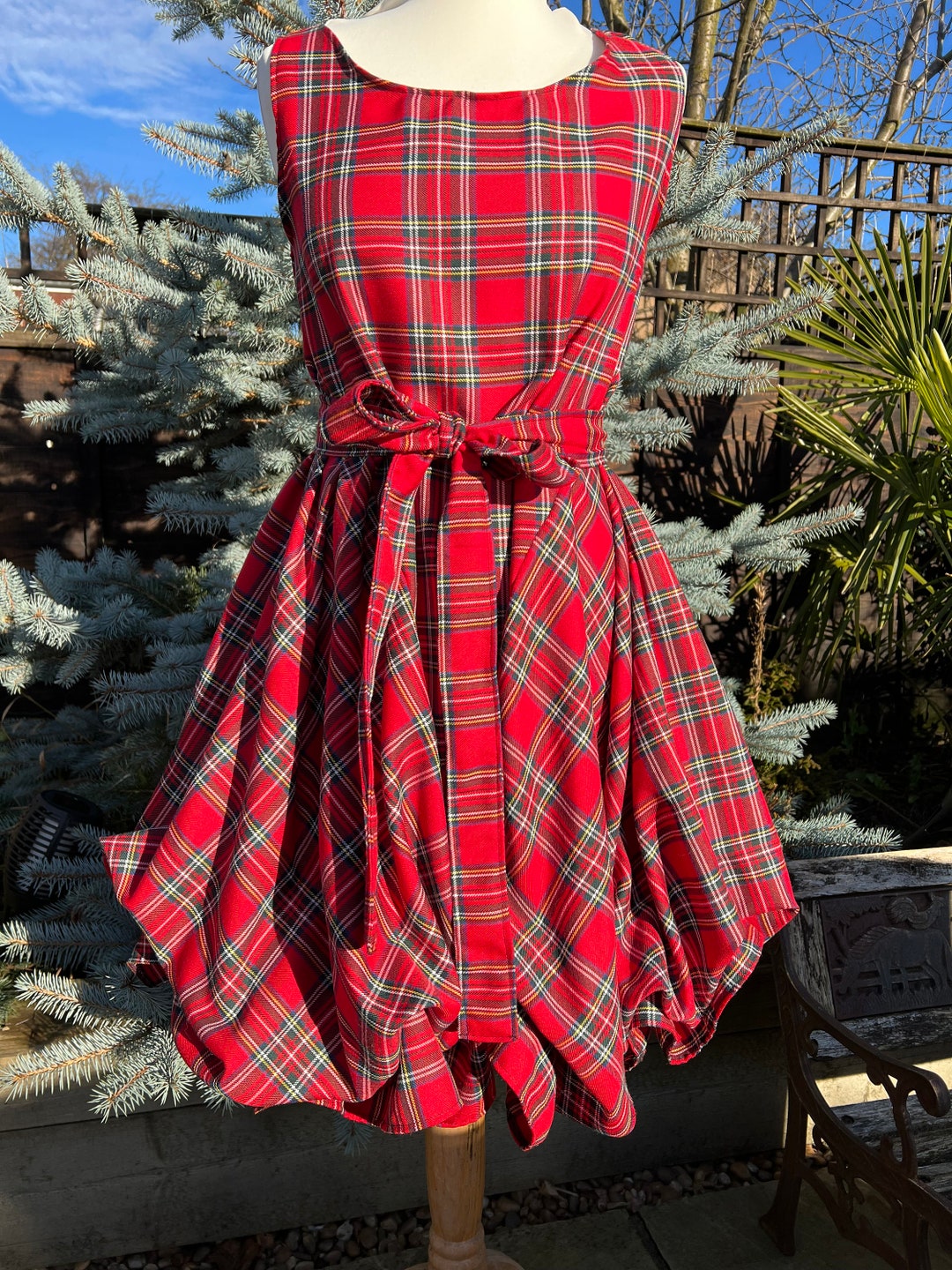 sachin and babi light blue dress Avelina Gray Tartan Short Dress main image 1