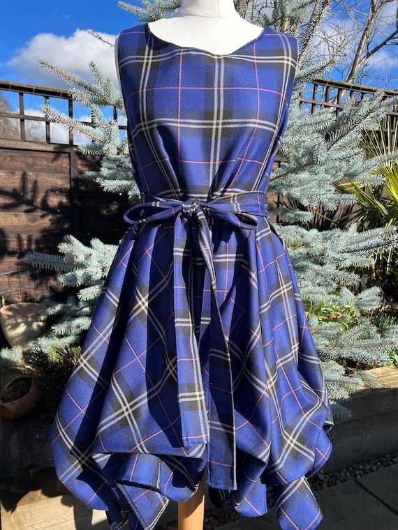 Blue tartan dress deals