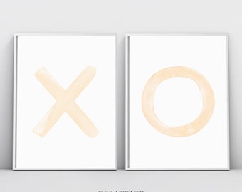 XO Print, XO Art, Nursery Decor Printable Art, Typography Art, Hugs and Kisses Wall Art, Minimalist Print, Blush Pink Decor Instant Download