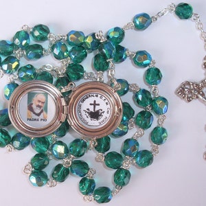 St Padre Pio relic locket rosary--Beautiful!!!