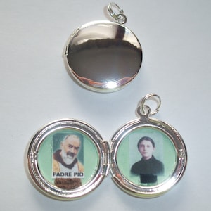 St Padre Pio-St Gemma Galgani  combo relic locket