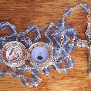 St Therese relic locket rosary -STUNNING!!