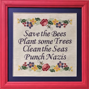 Save the Bees-kruissteekpatroon | Directe pdf | Downloaden