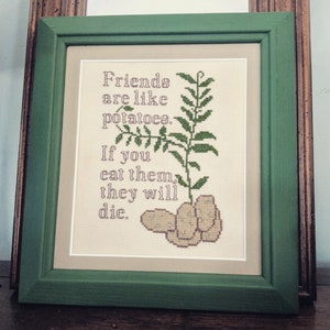 Friends & Potatoes Cross Stitch Pattern | Instant PDF | Download