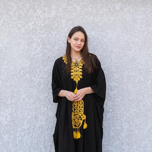 Boho printBlack summer kaftan,  Caftan dress, Caftans for women, Boho, caftans for women, caftans, kaftans, house kaftan 10-23