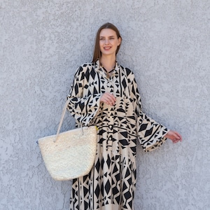 Boho Black Flared sleeves print Summer Kaftan, Caftan, caftans for women, Boho Kaftan dress, Caftans for women, summer kaftans,