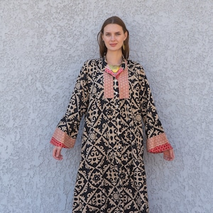 Boho Black Flared sleeves print Summer Kaftan, Caftan, caftans for women, Boho Kaftan dress, Caftans for women, summer women kaftans