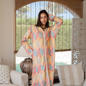 Stunning fully embroidered beige caftan, embroidered Cotton caftan for women, Boho caftan dress, caftans for women, Boho summer caftan