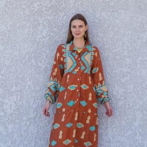 Mustard/Orange button up Caftan, Orange caftan dress, caftans for women, Boho Kaftan dress, Caftans for women, long summer kaftan, caftan