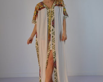 Chic angelic White Kaftan, Plus size Kaftan, Maternity Kaftan, Bohemian Kaftan, Cotton Kaftan, Moroccan Caftan