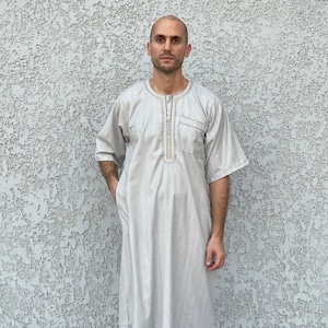 Men&#39;s Summer Kaftan, Short sleeve Men&#39;s kaftan, Cotton men caftan, caftans for men,  men clothing, gift for men, husband gift, gift for him