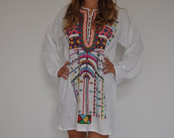 women's embroidered tunic dress