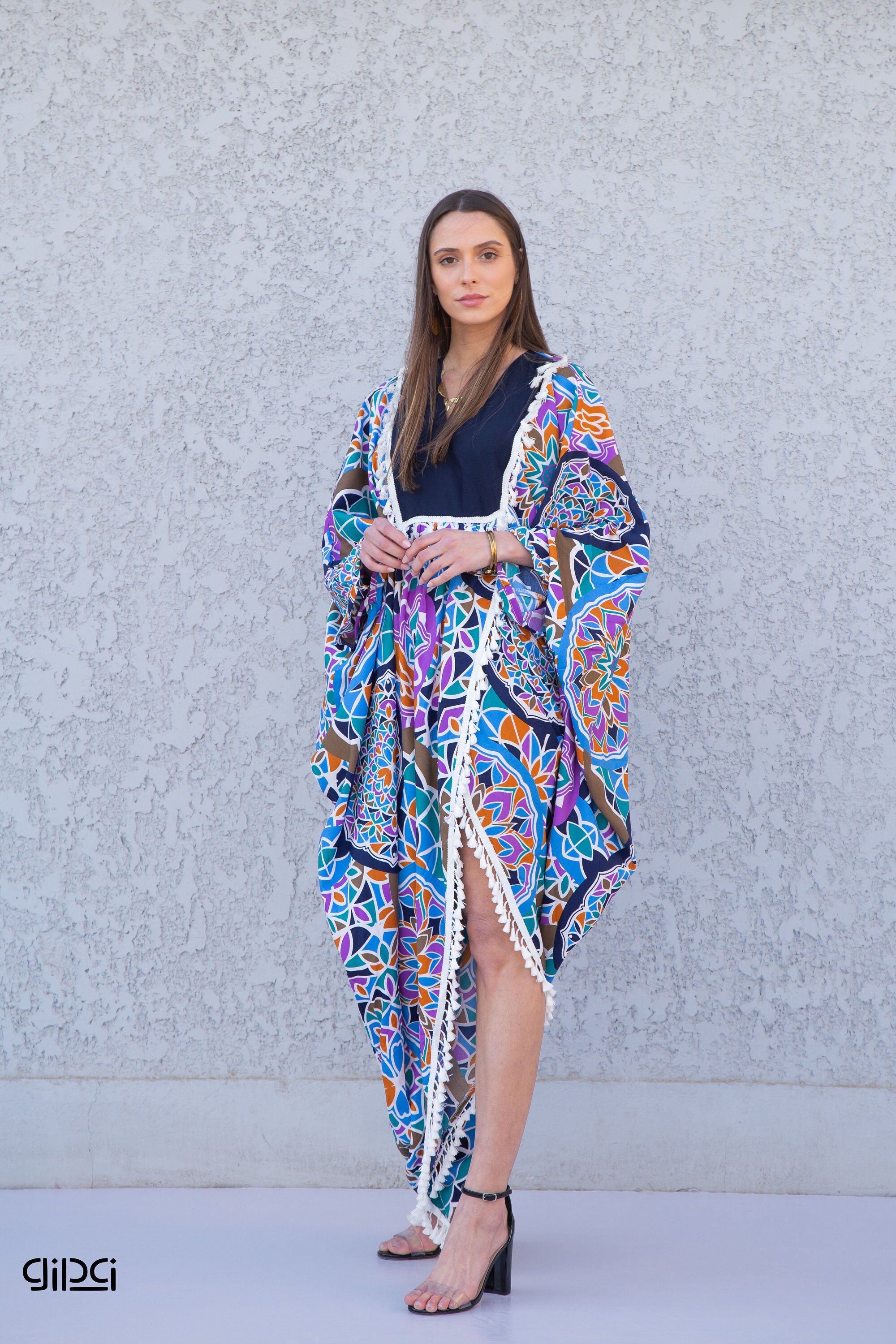 Colorful Open Slit Cotton Kaftan Dress Summer Cotton Caftans - Etsy Israel