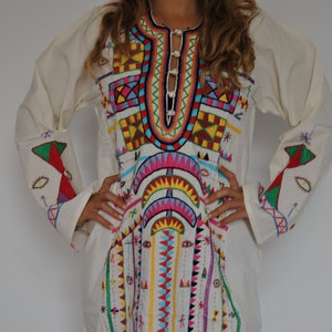 Vintage Bedouin Long Maxi Kaftan  hand embroidered dress, Fresh summer dress, S to XXL, Bohemian Kaftan, Egyptian cotton.