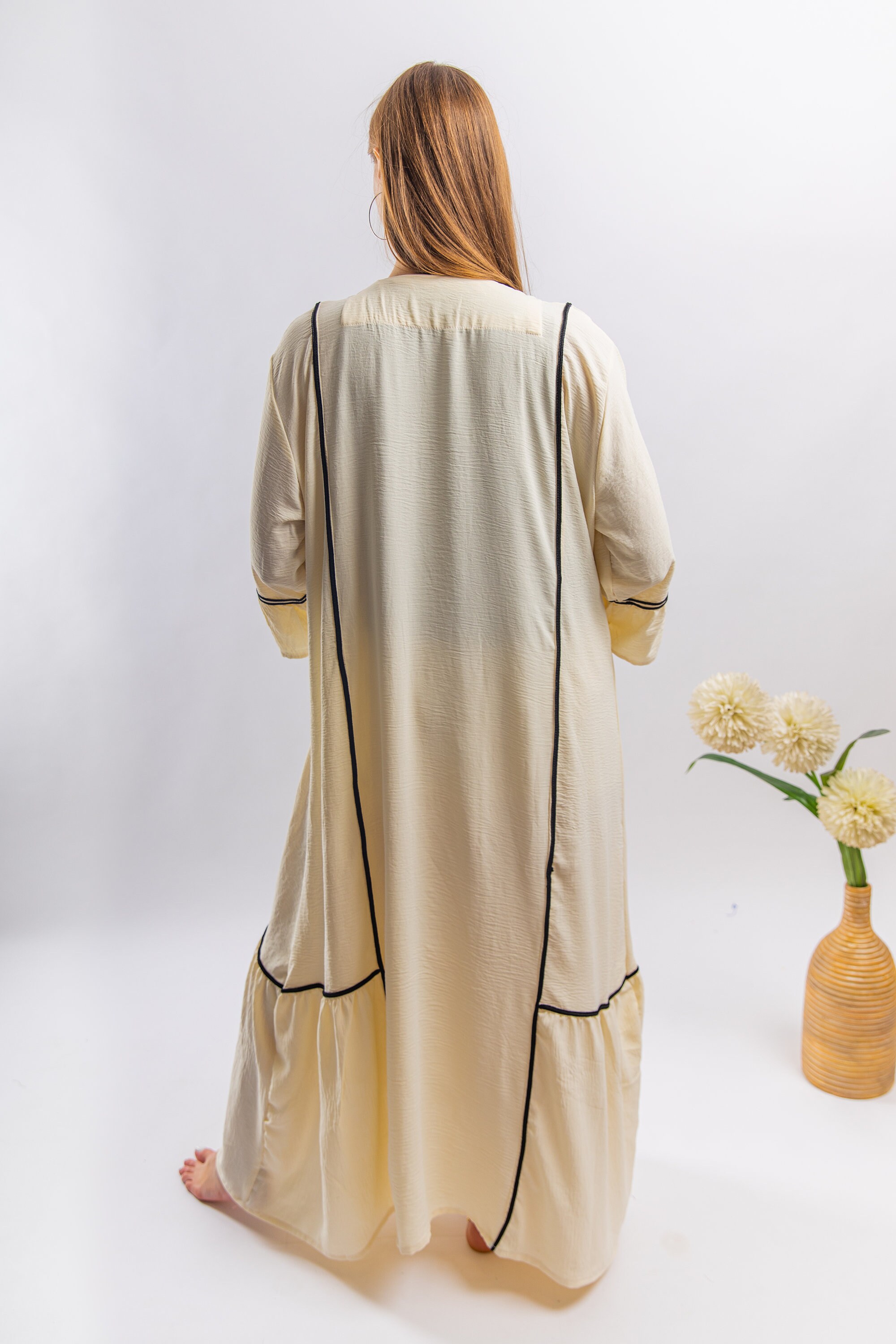 white cotton caftan