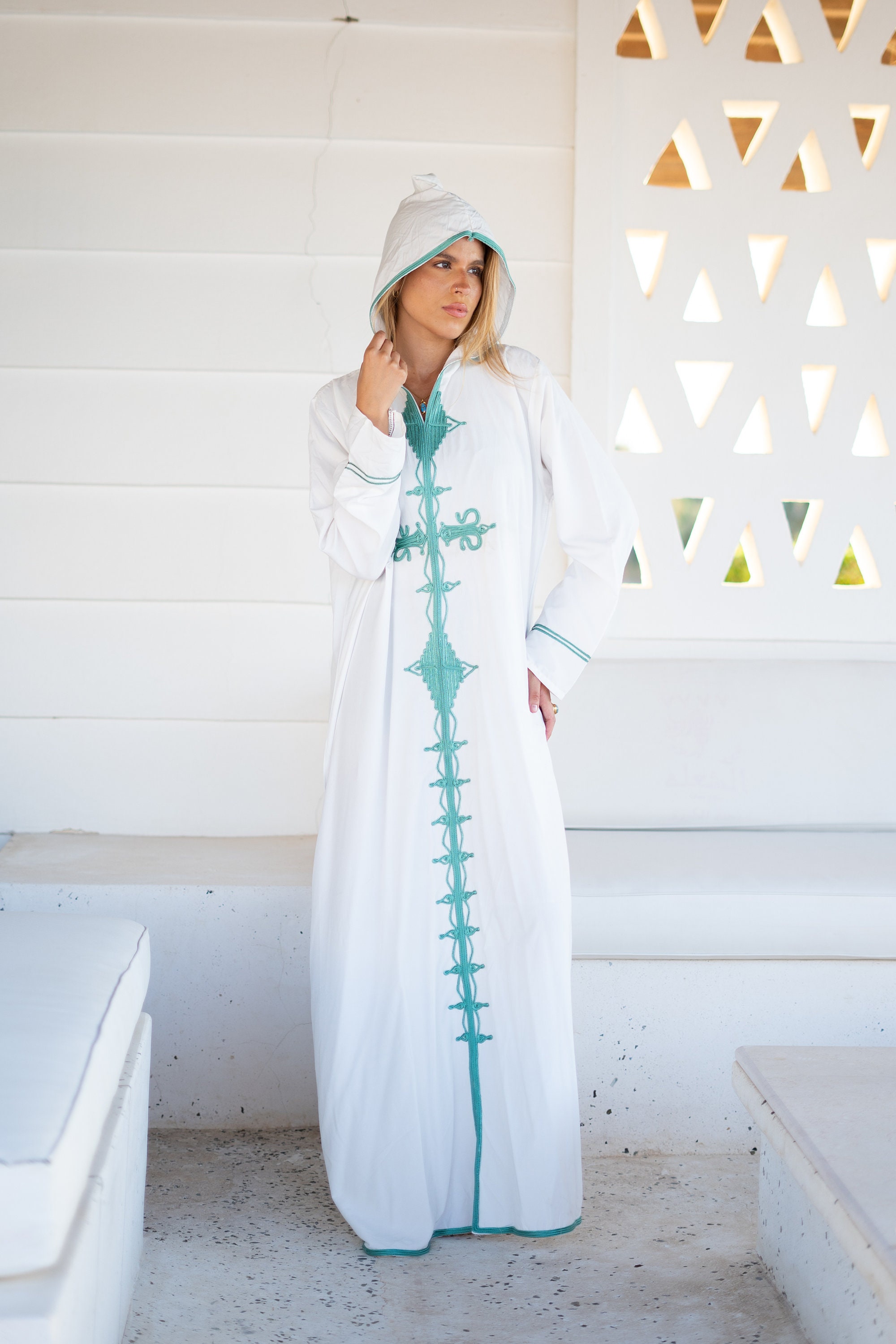 Abito Caftano Elegante Cerimonia Seta Caftani Eleganti Caftani Di