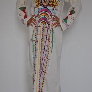 Vintage Bedouin Long Maxi Kaftan Hand Embroidered Dress, Fresh Summer ...