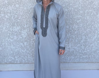 Luxurious hand embroidered Men Kaftan, Egyptian Cotton Men's caftan, Men's kaftan,  caftans for men, men clothing, gift for men gift for him