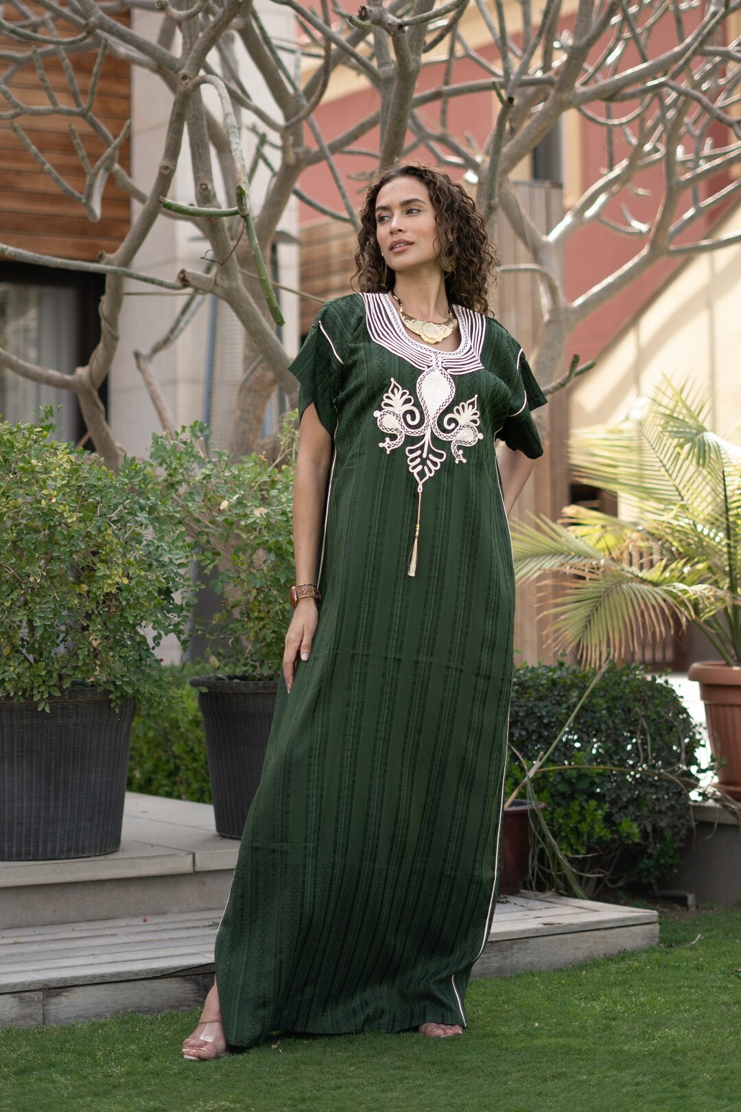 green kaftan dress h&m Petal and Pup Women's Naira Pleated Maxi Dress main image 1