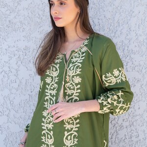 Bottle Green short caftan main image 1