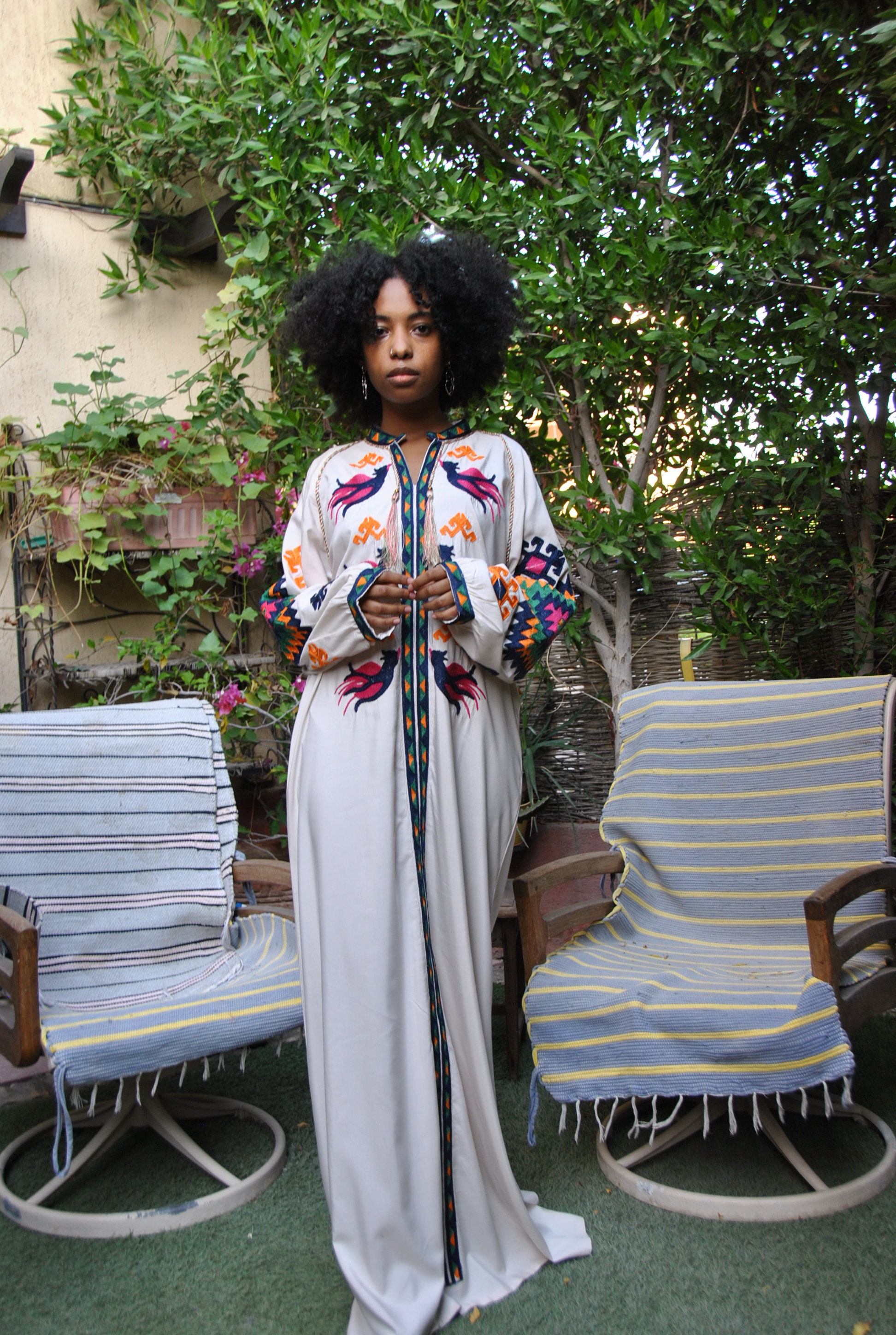 Ameri（アメリ）の「ELFIN EMBROIDERY CAFTAN DRESS（ワンピース