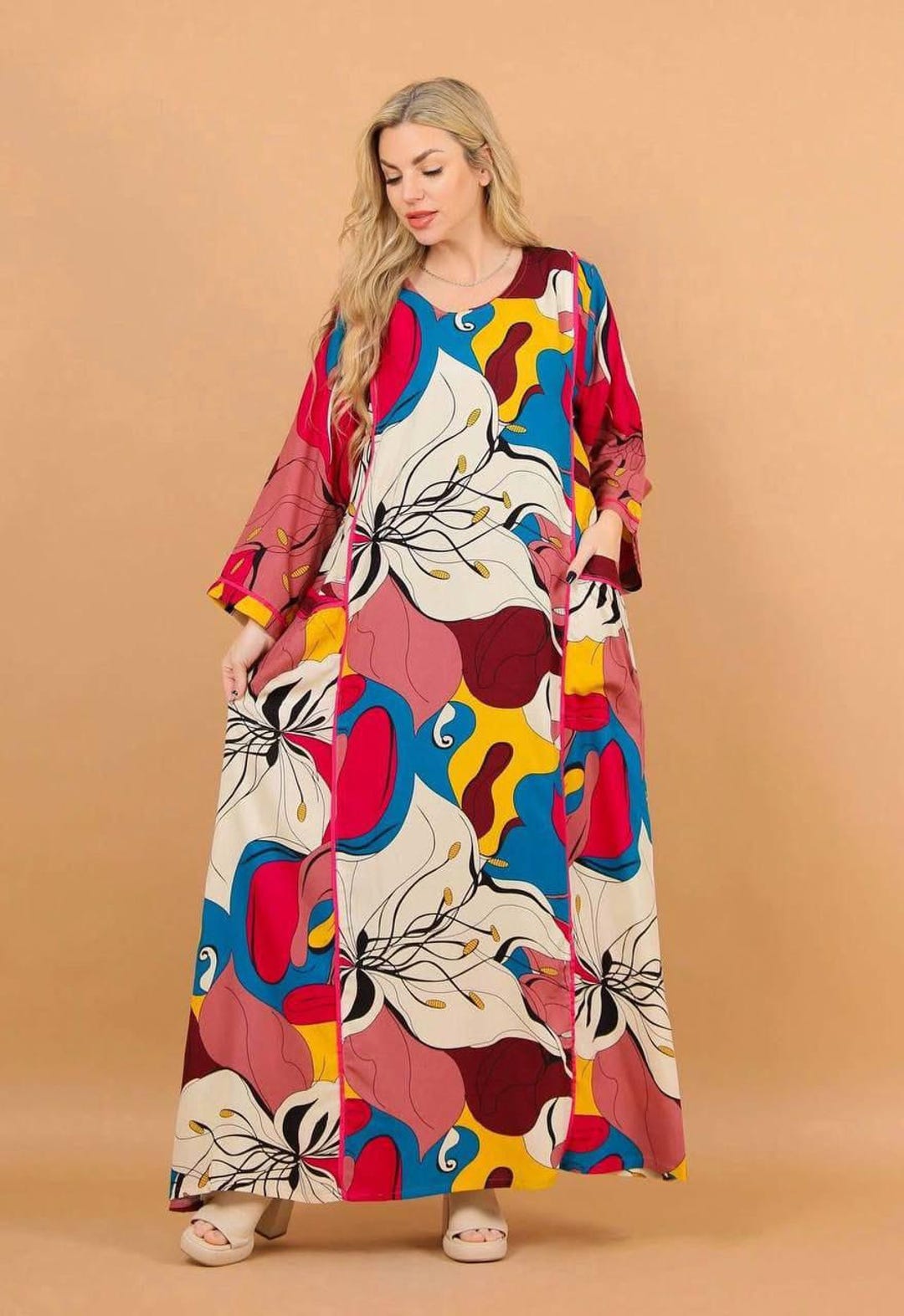 long sleeve a line dress formal Elegant A Line Half Sleeves Chiffon Long Prom Dress